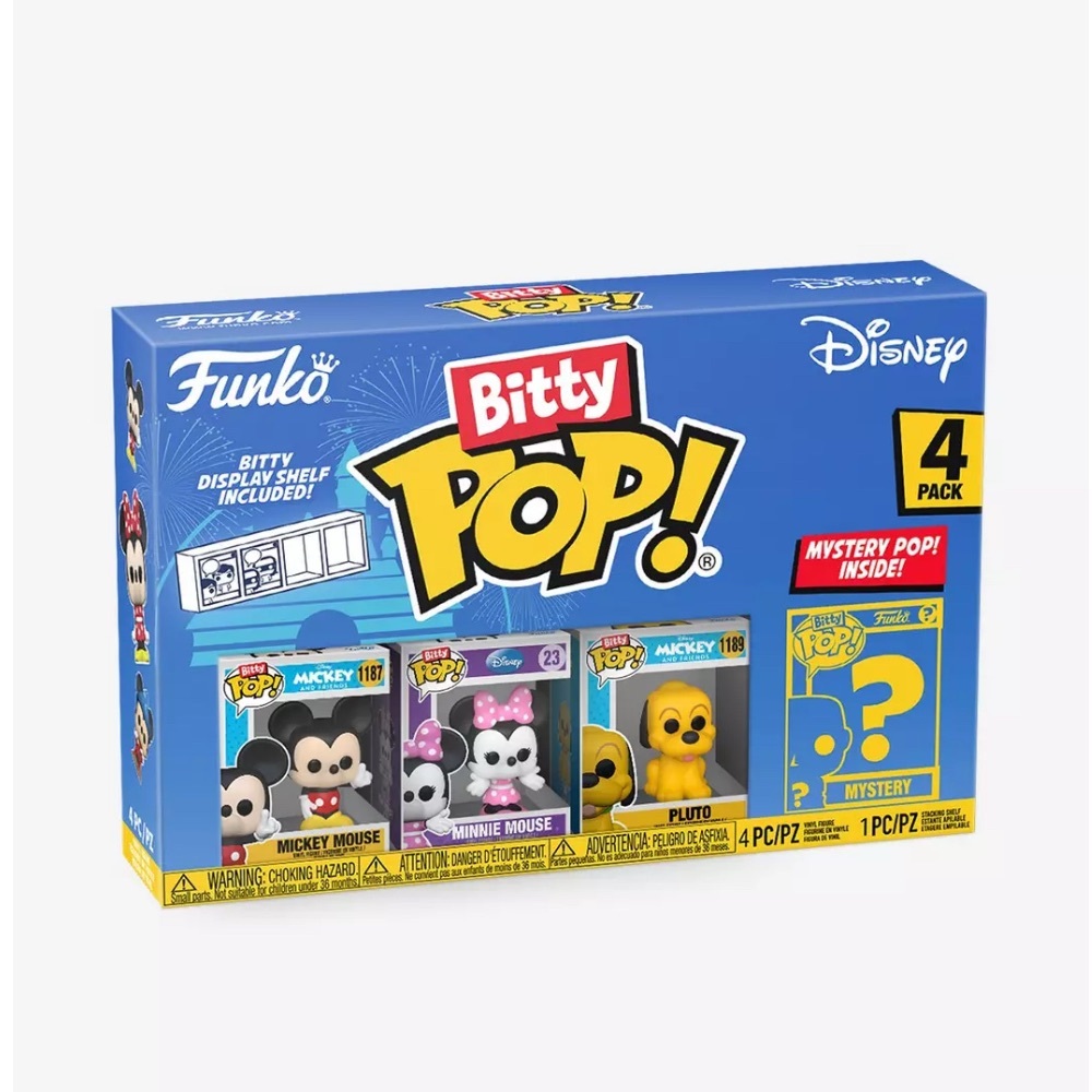 Funko Bitty Pop! Disney 4-Pack — Blue Packaging with Yellow Accents